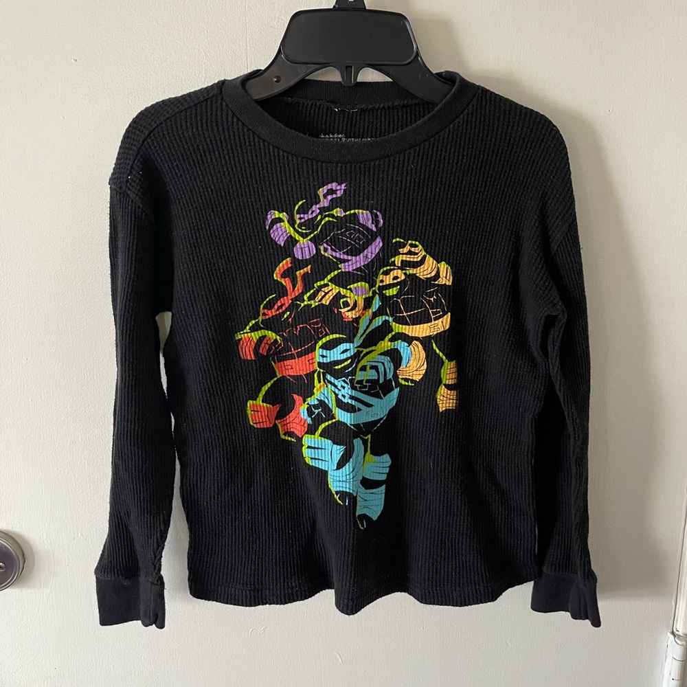 Black Graphic Long Sleeve Top